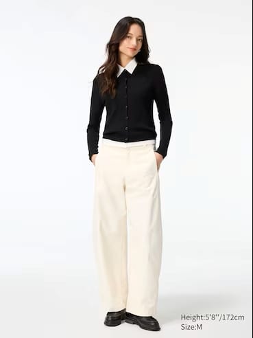 Jersey Barrel Leg Pants (available in off white, black, beige, olive, and navy), P1990, UNIQLO, uniqlo.com